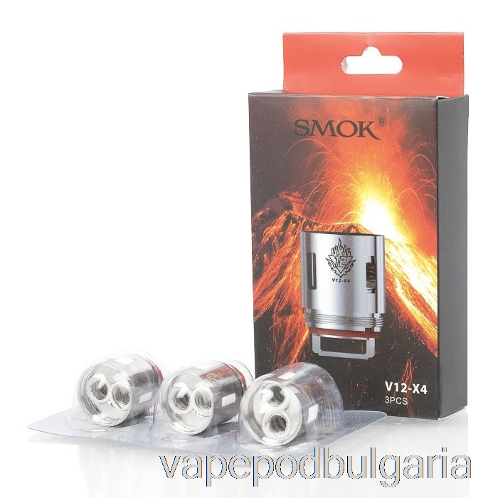 Vape 10000 Дръпки Smok Tfv12 резервни бобини & Rba 0.15ohm V12-x4 четворна бобина (пакет от 3)